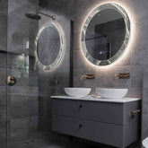 Specchio LED Rotondo | Pulsanti touch | Funzione anti-appannamento | Luce bianca neutra - Reyze Serie Simetria Modello 2